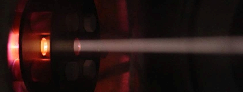Parallel ion beam Photo of fairly parallel ion beam leaving the source