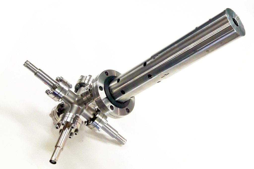 TES Ion mill mounted on CF40 (vacuum side shown) photo of TES Ion mill on CF40 (vacuum side visible)