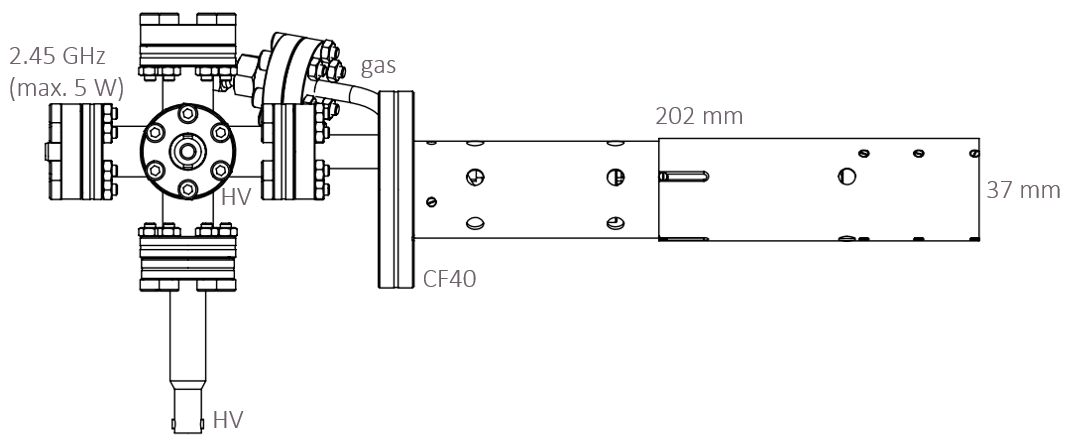 Schematic diagram of TES-Ion mill Schematic diagram of TES-Ion mill, with dimensions